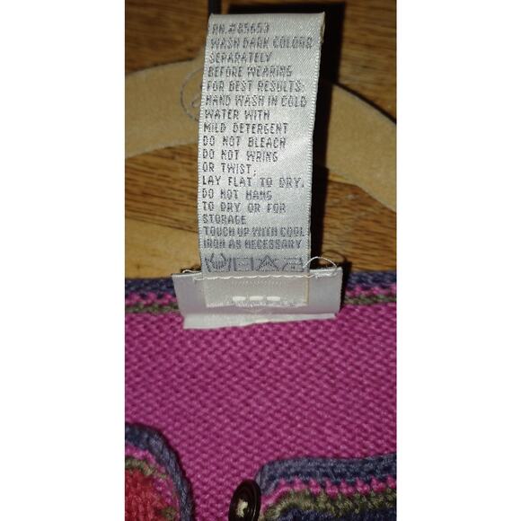 Vintage Koret Patchwork Cardigan Floral Embroidered Size Medium Cotton Blend - Picture 7 of 7